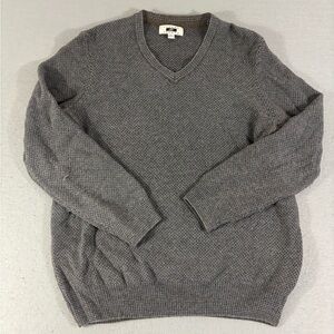 Joseph Abboud Sweater Mens XL Gray V Neck Wool Blend Knit Pullover